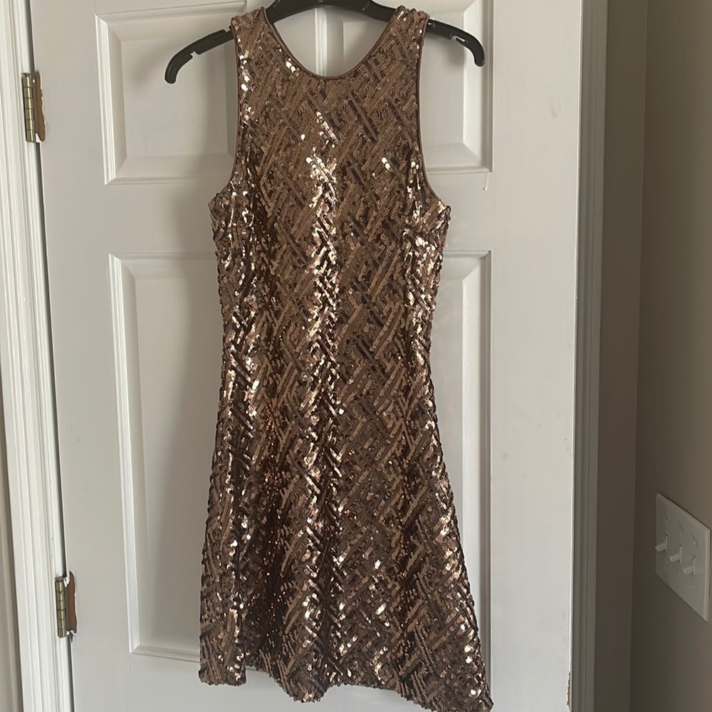 Copper Sparkle Formal Dress